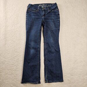 Eddie Bauer Jeans Women's Size 2‎ Petite Curvy Bootcut Dark Wash Denim Western